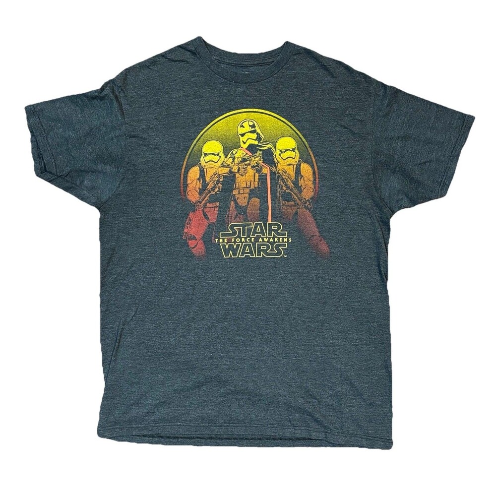 Star Wars: The Force Awakens Captain Phasma Retro Gray Tee- Men’s XL